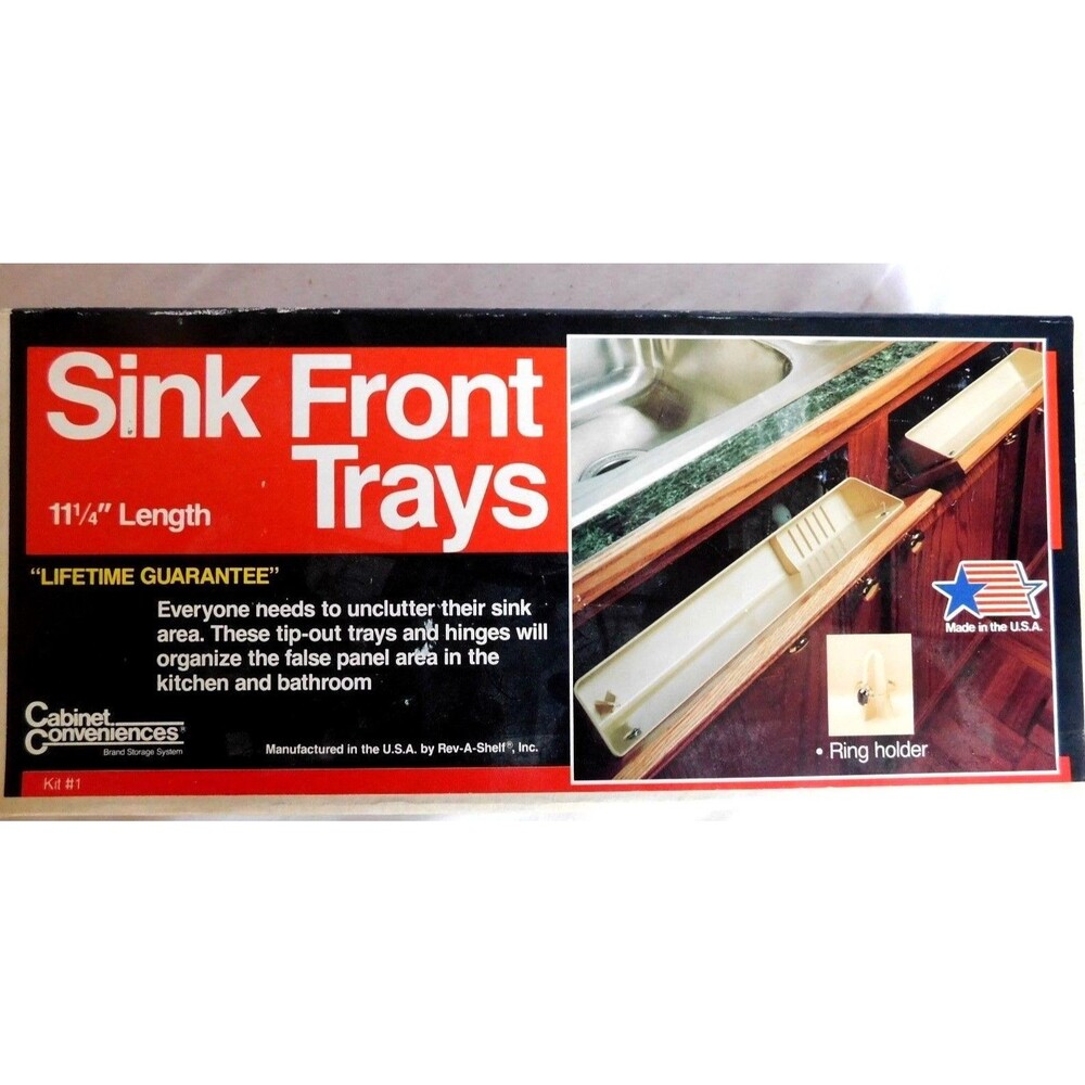Sink Front Trays Pack of Two 11 ¼” with Ring Holder and Soap Dish New in BoxKitc